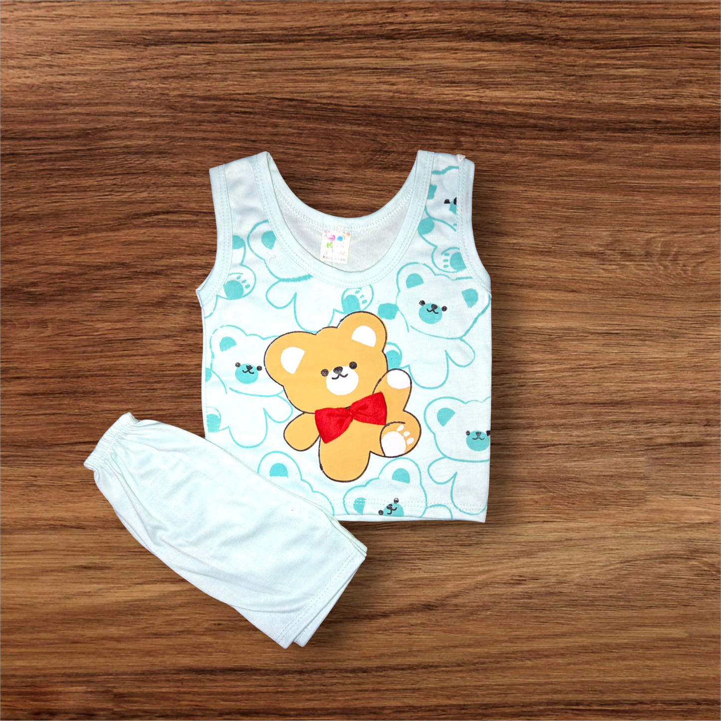 Baby Sando Suit Bear Green/Blue (1 to 6 Months) **