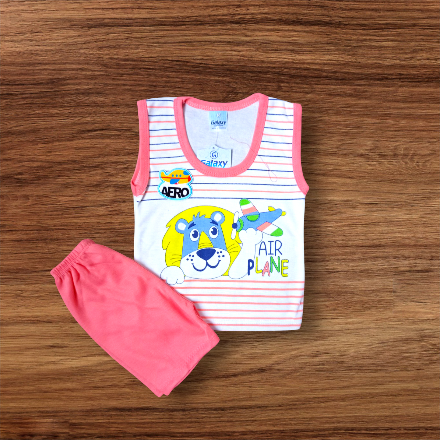 Baby Sando Suit Air Plane Pink (1 to 6 Months) **