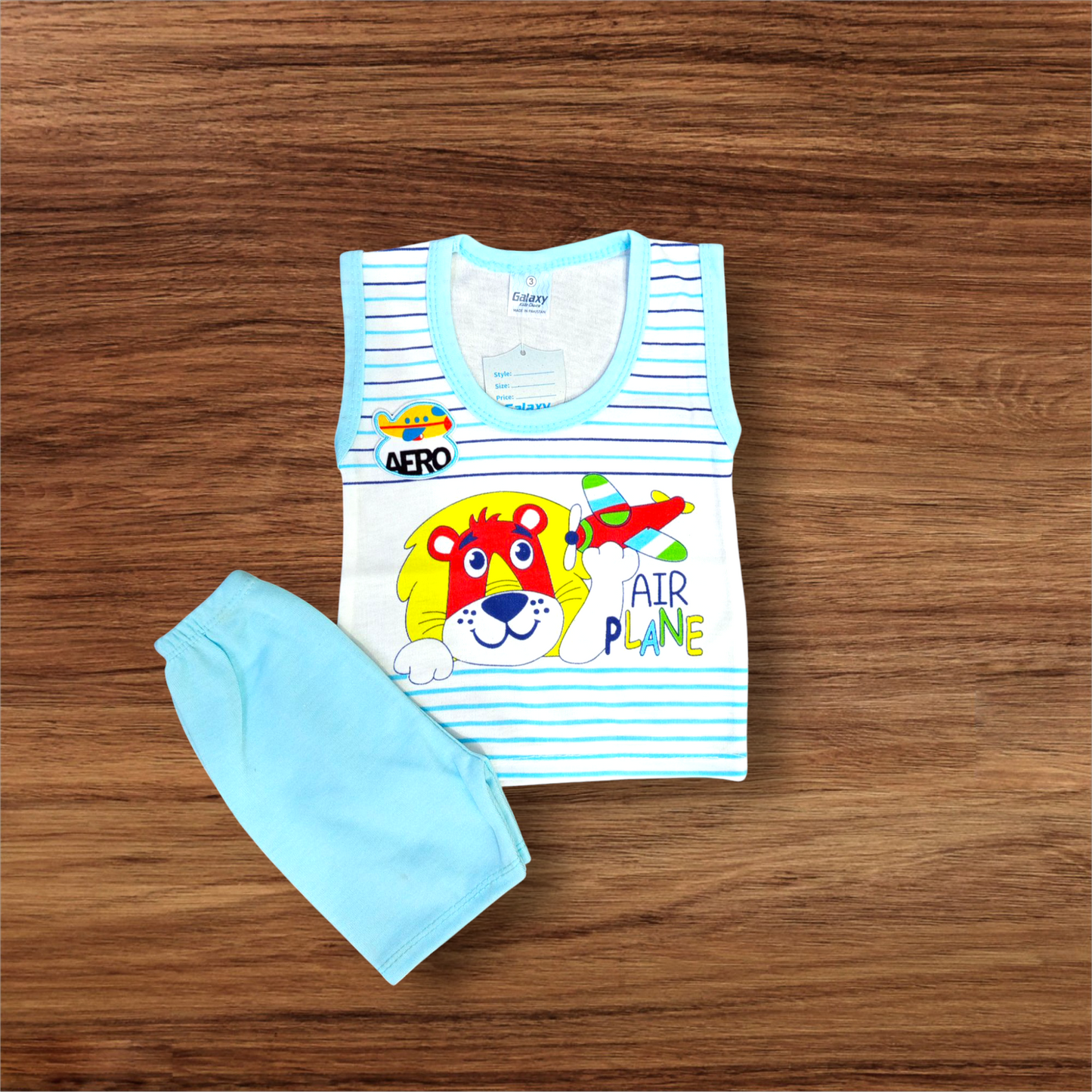 Baby Sando Suit Air Plane Blue (1 to 6 Months) **