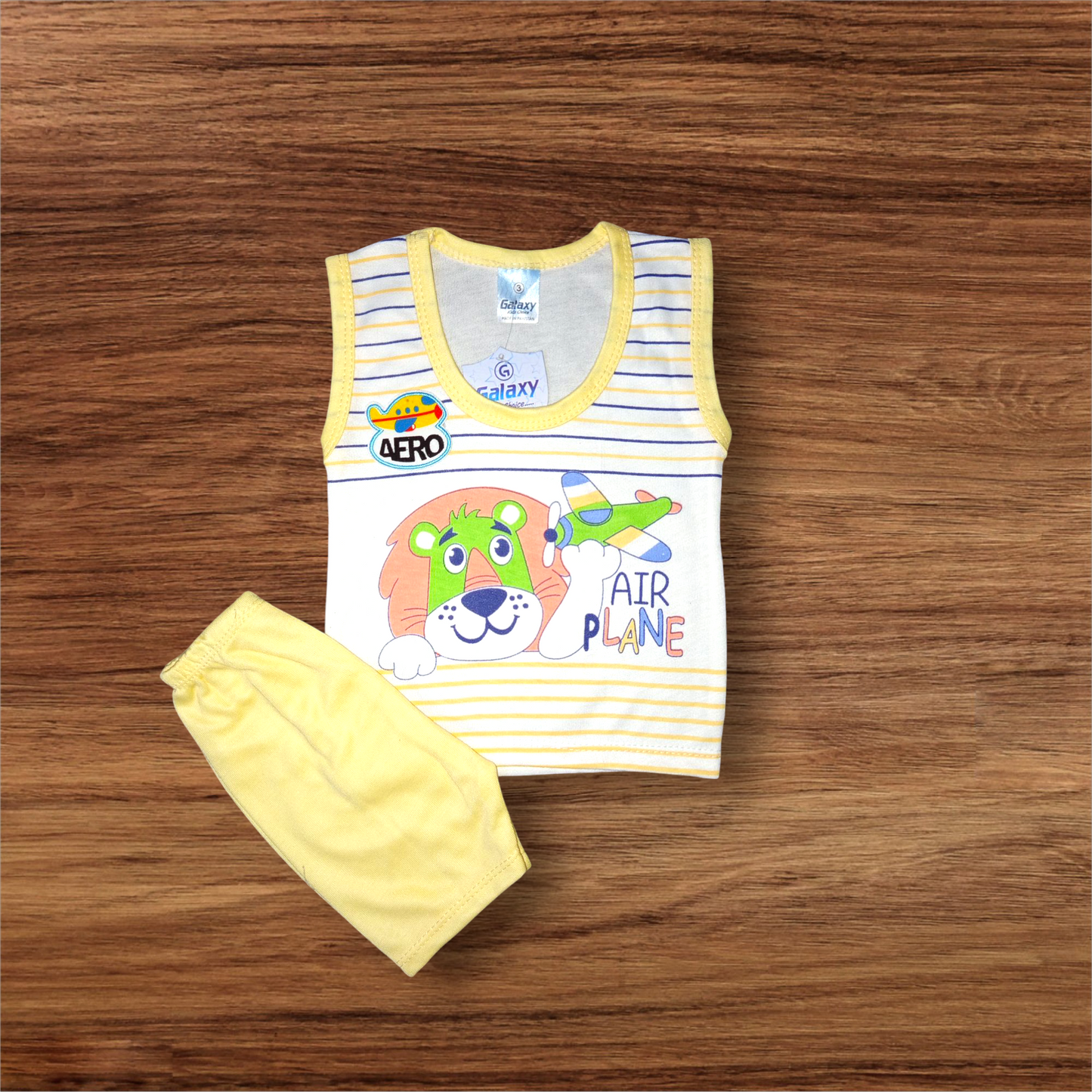 Baby Sando Suit Air Plane Yellow (1 to 6 Months) **