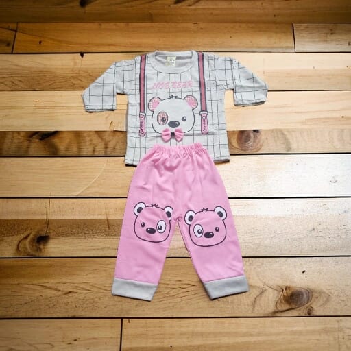 Baba Suit Love Bear Pink (1 to 6 months)