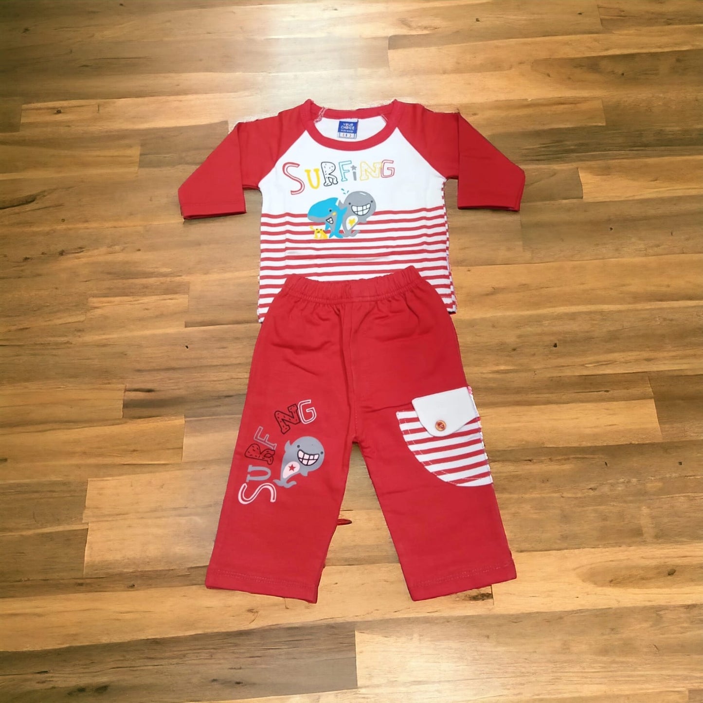 Baba Suit Surfing Red (1 to 6 months)