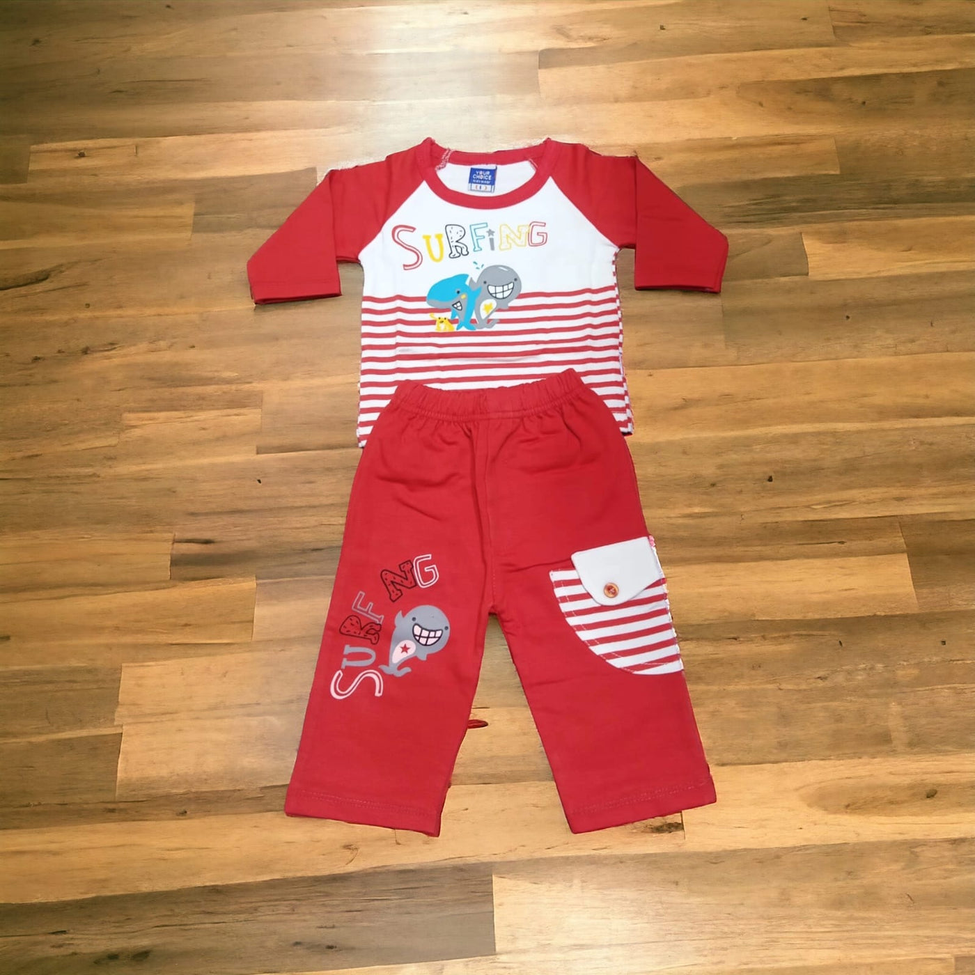 Baba Suit Surfing Red (1 to 6 months)*