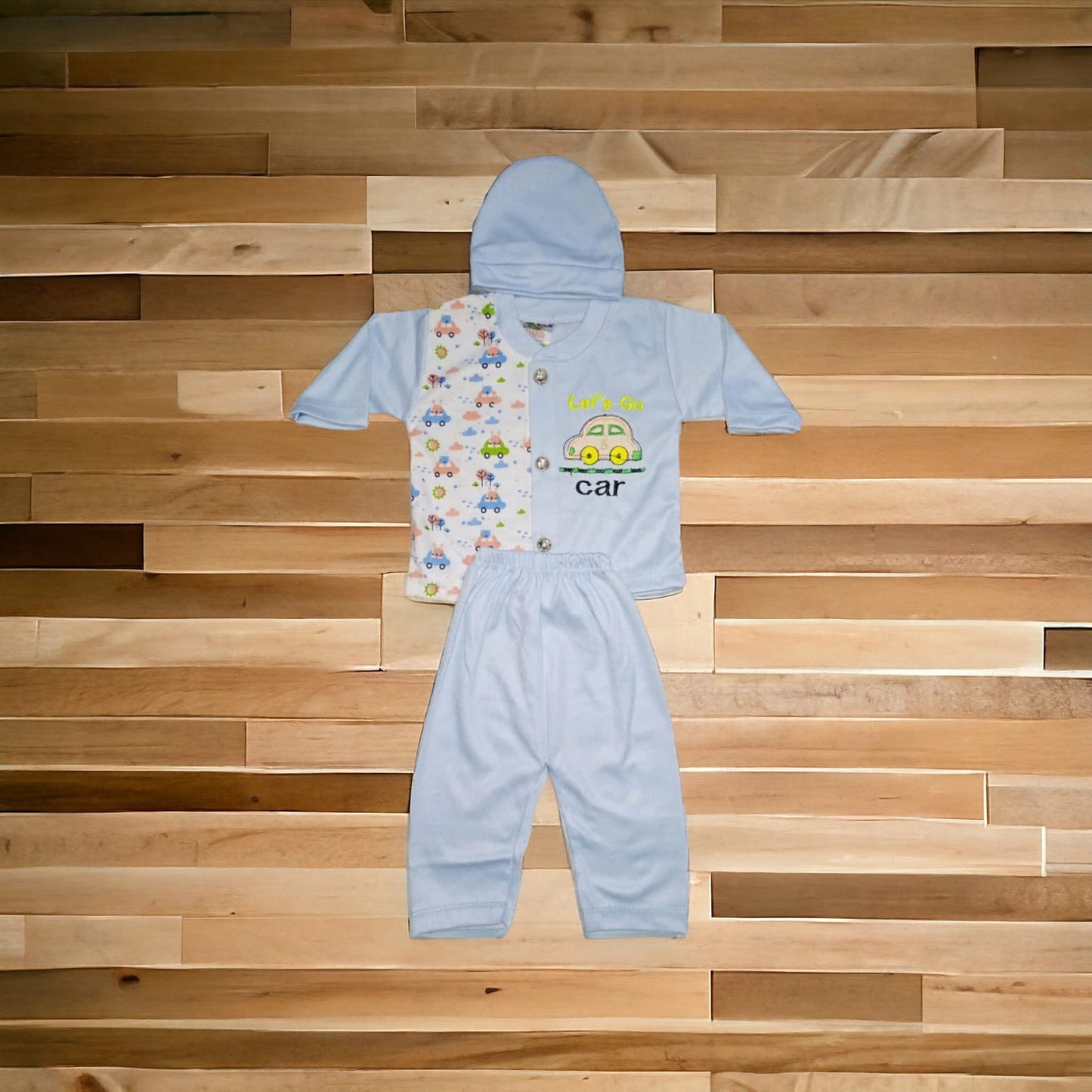 New Born Baby Suit Car Blue