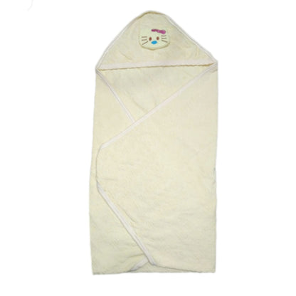 New Born Baby Hooded Wrapping Towel Coloured Peach