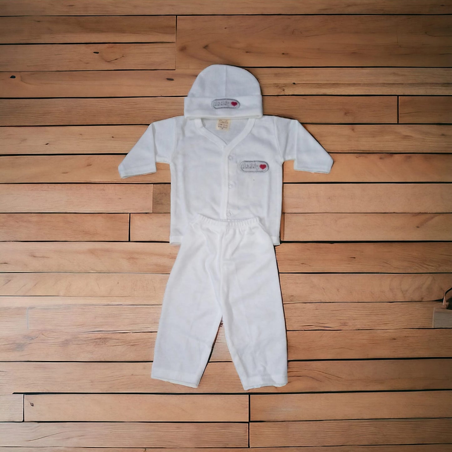 New Born Baby Suit Heart White