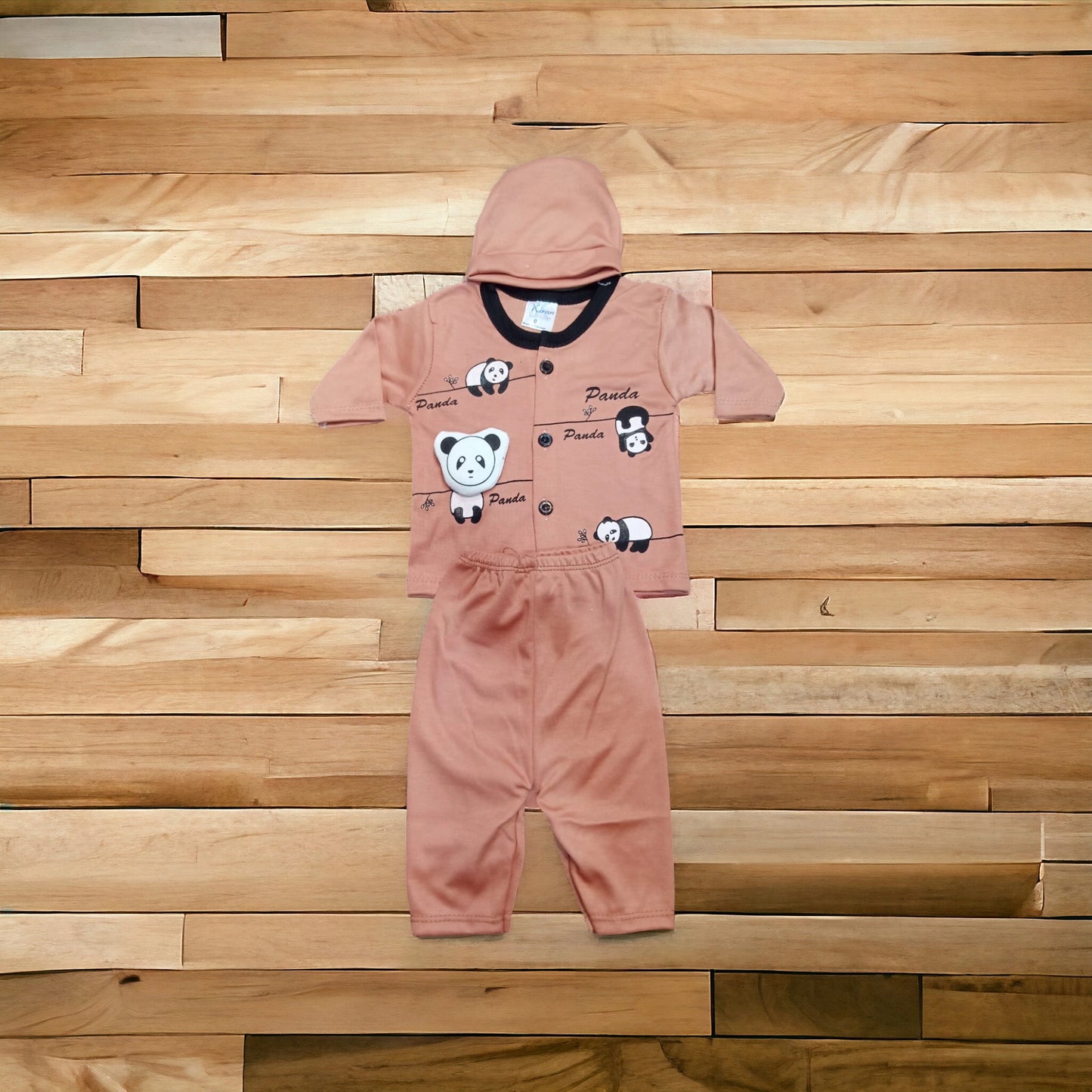 New Born Baby Suit Panda Brown