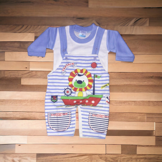 New Born Baby Romper Captain Blue