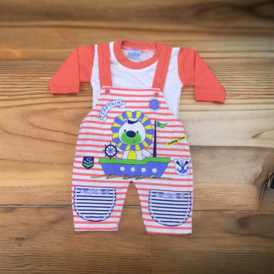 New Born Baby Romper Captain Peach