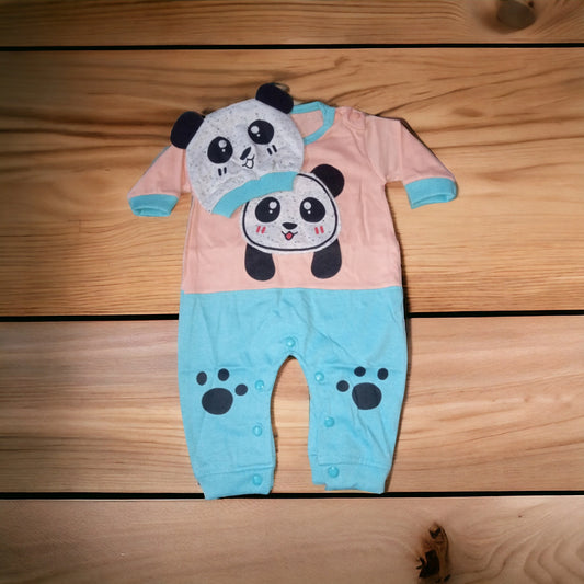 New Born Baby Romper Suit Panda Pink