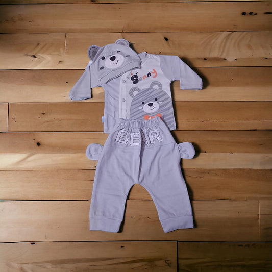 New Born Baby Suit Bear Sunny Grey