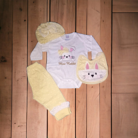 New Born Baby Girl Romper Suit (1020) Yellow