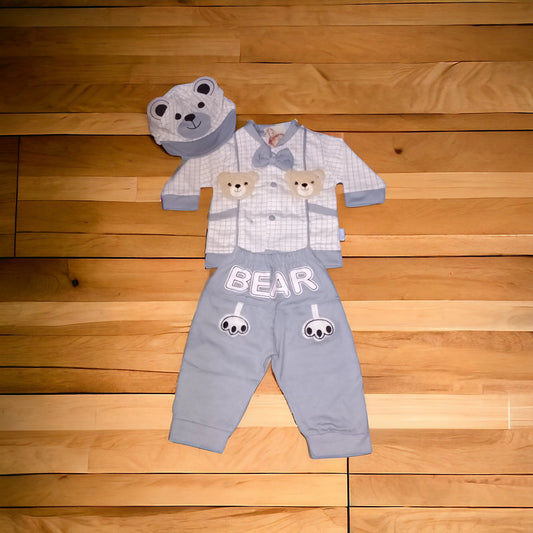 New Born Baby Suit (1008) Grey