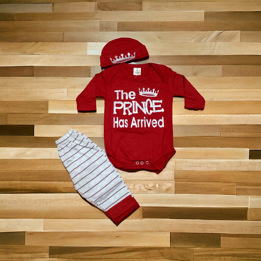 New Born Baby Romper Suit Prince Red