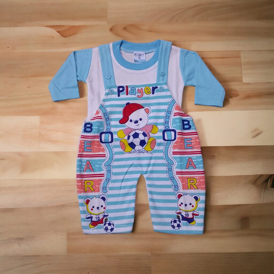 New Born Baby Romper Player Blue