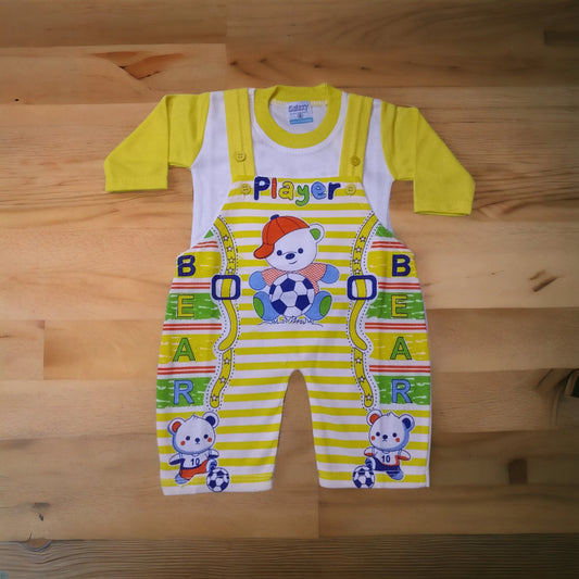 New Born Baby Romper Player Yellow