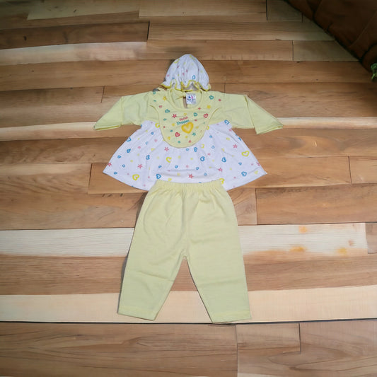 New Born Baby Girl Suit Heart  Super Yellow