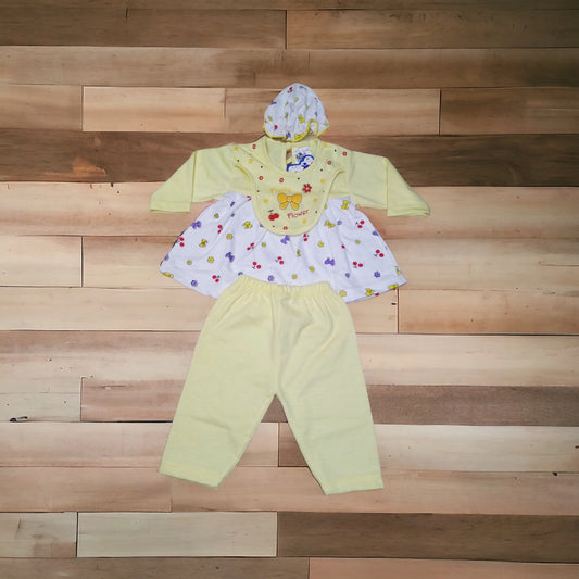 New Born Baby Girl Suit Flowers Super Yellow