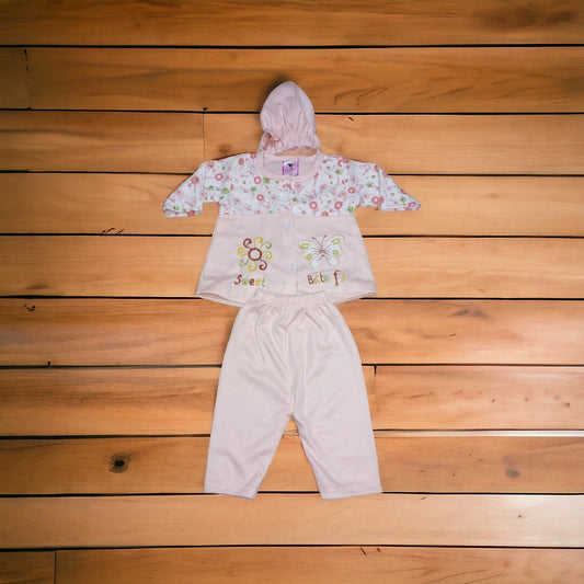 New Born Baby Girl Suit Butterfly Pink