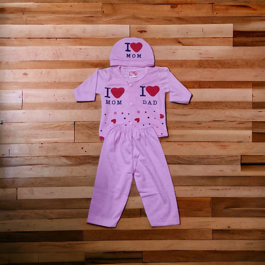 New Born Baby Suit MomDad Pink