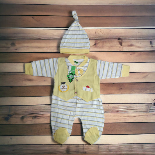 New Born Baby Romper Z Yellow