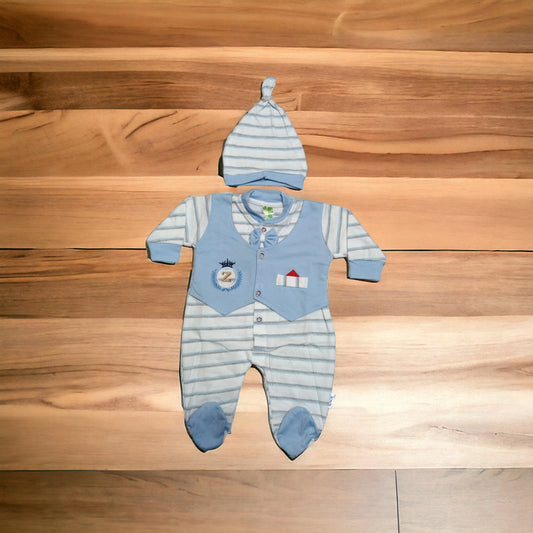 New Born Baby Romper Z Blue