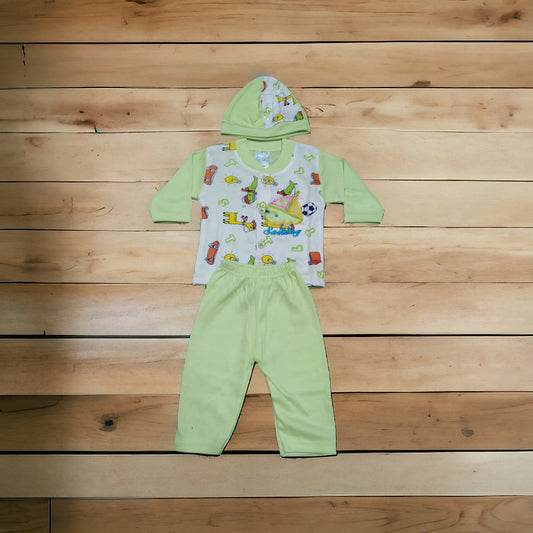 New Born Baby Suit Sailing Green