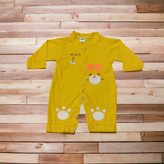 New Born Baby Romper Baby Love Yellow