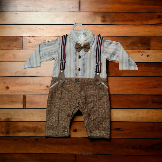 Newborn Baby Galace Style Romper Brown