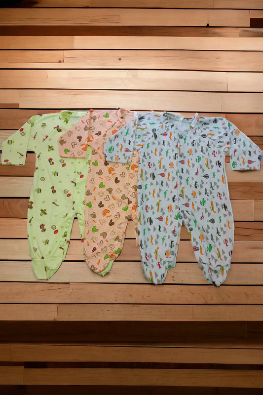 Baby Footed Rompers Pack of 3 (6 to 9 months)