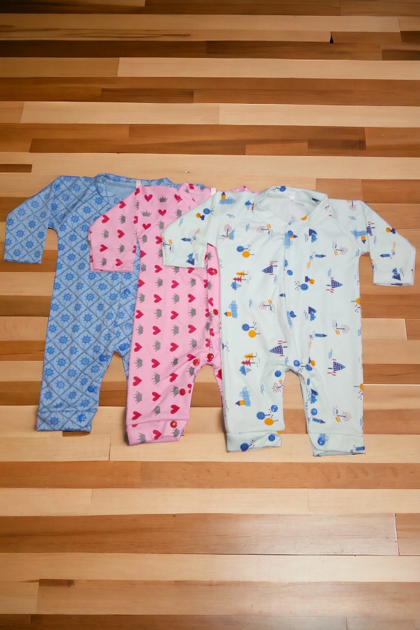 Newborn Baby Full Sleeves Bodysuits (0 to 3 months)