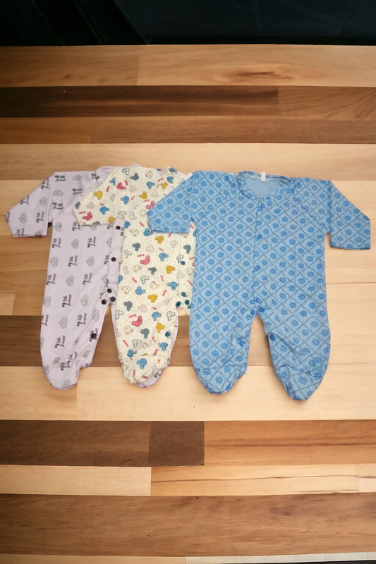 Baby Footed Rompers Pack of 3 (3 to 6 months)