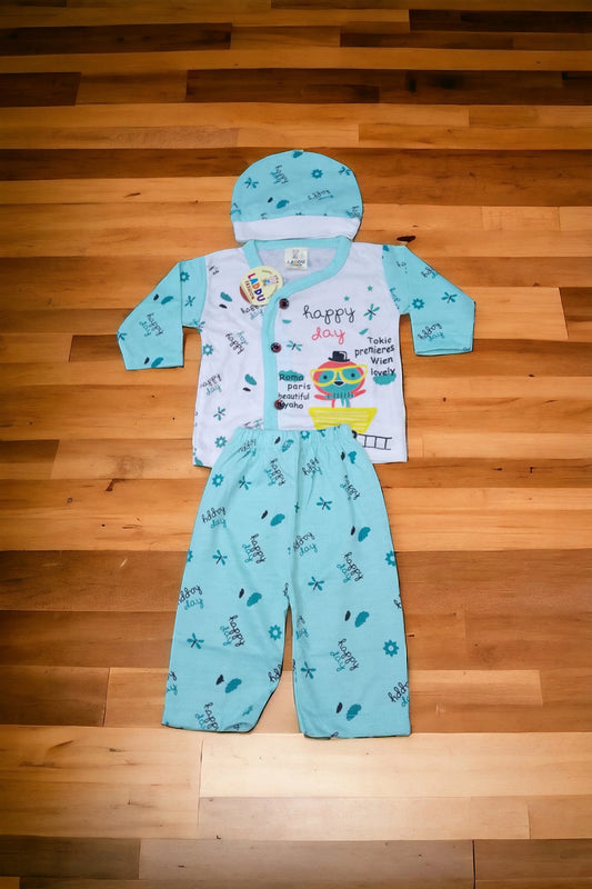 New Born Baby Suit Happy Day Green