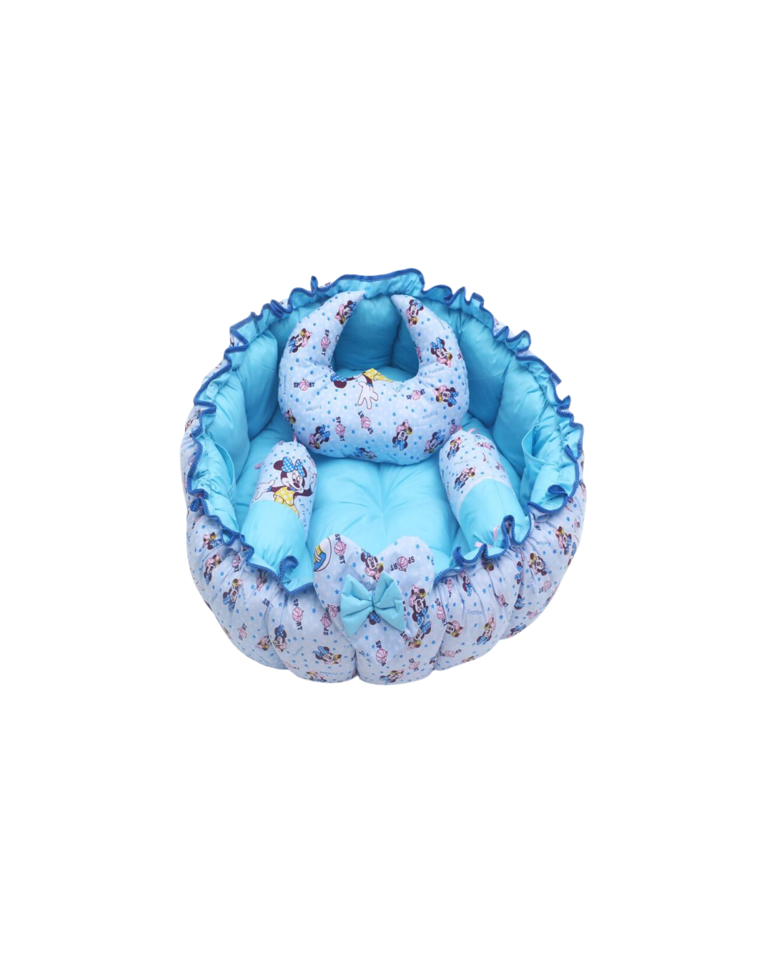 Soft Blue 12 Pcs Luxury Infant Nest Bed Set