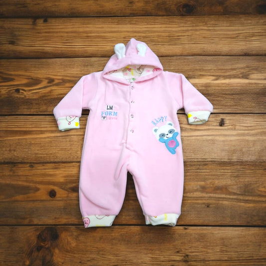 New Born Baby Winter Romper Form Panda Pink