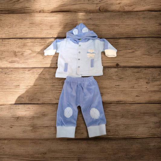 New Born Baby Suit Teddy Bear (Winter) Blue