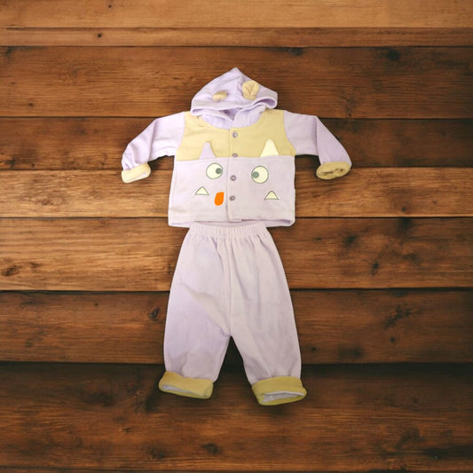 New Born Baby Suit Funky Eyes (Winter) Purple