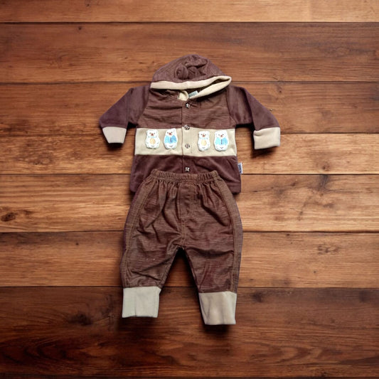 New Born Baby Suit 4 Bears (Winter) Mehroon