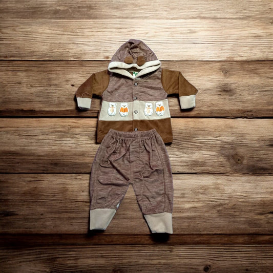 New Born Baby Suit 4 Bears (Winter) Brown