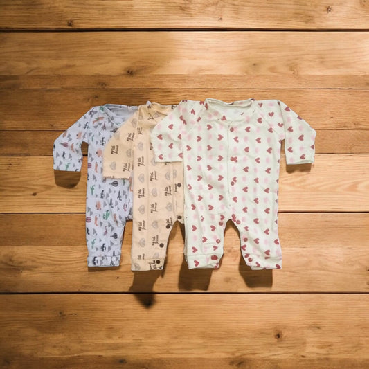 Baby Footless Rompers Pack of 3 (0 to 3 months)