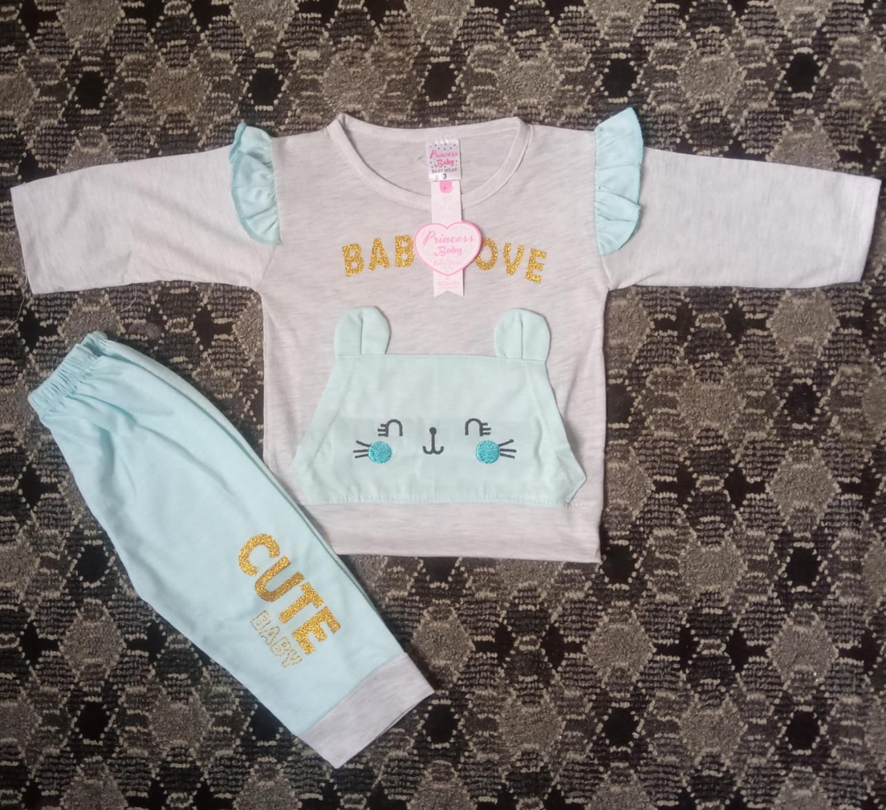 Baby Girl Suit Baby Love (1 to 6 months) Blue*