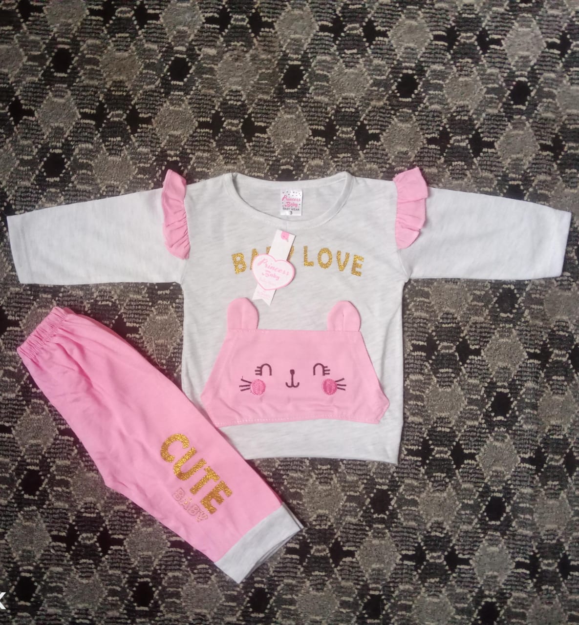 Baby Girl Suit Baby Love (1 to 6 months) Pink*