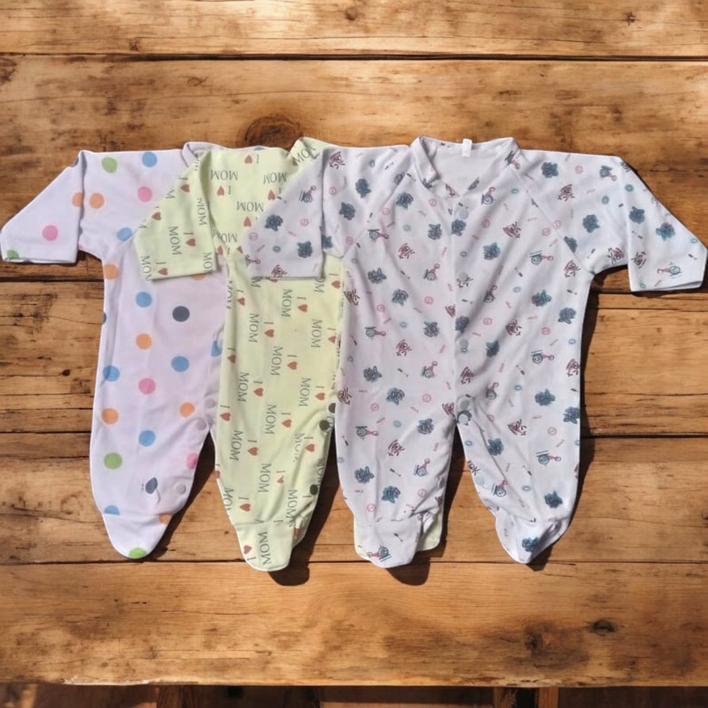 Baby Footed Rompers Pack of 3 (0 to 3 months)