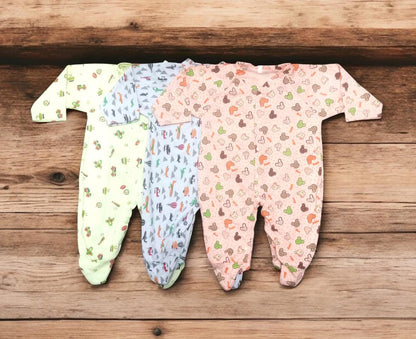 Baby Footed Rompers Pack of 3 (6 to 9 months)