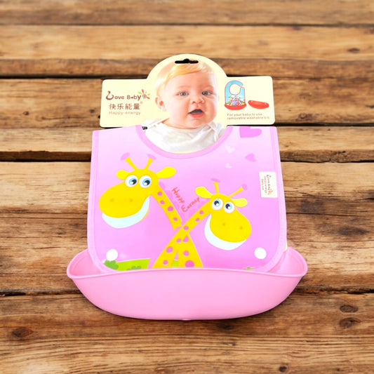Baby Silicon Plastic Bib Foamic Giraffe **