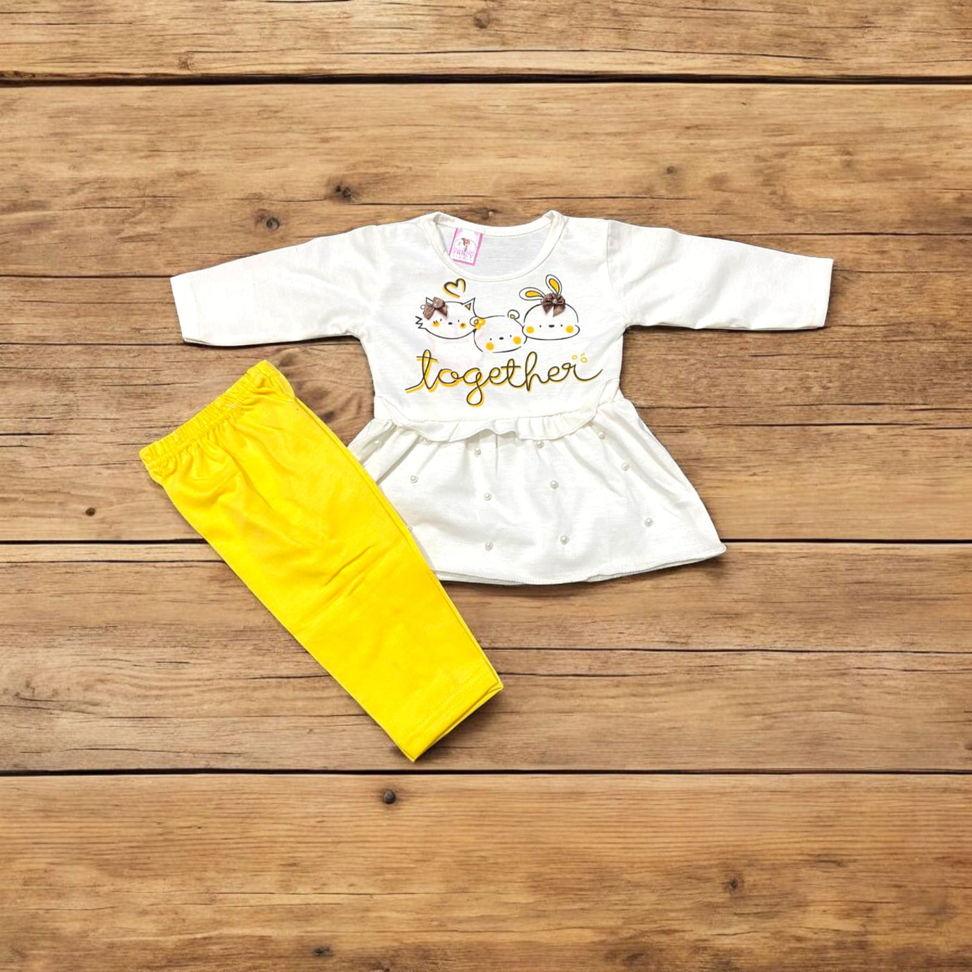 Baby Girl Frock Together (1 to 6 months) Yellow*