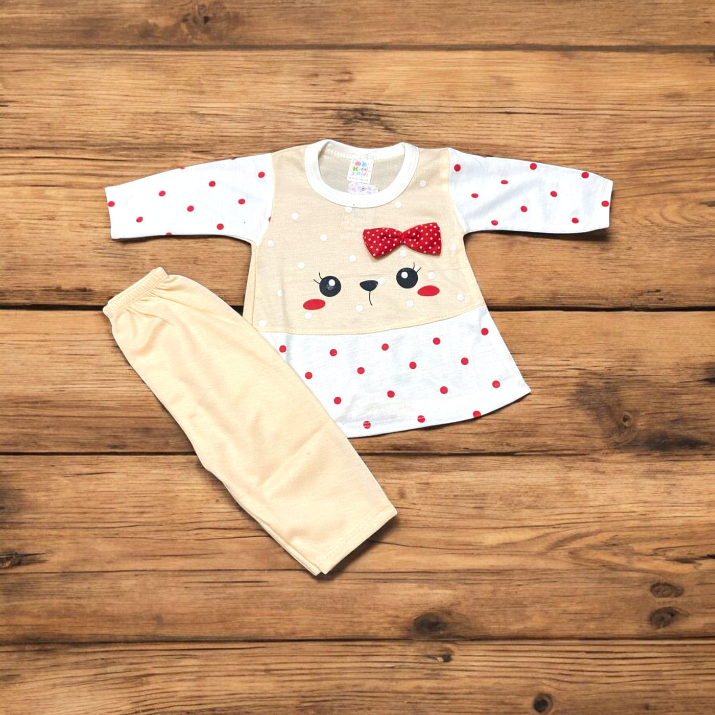 Baby Girl Frock Kitty (1 to 6 months) Peach*