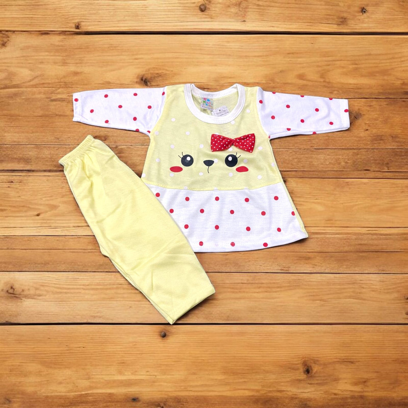 Baby Girl Frock Kitty (1 to 6 months) Yellow*