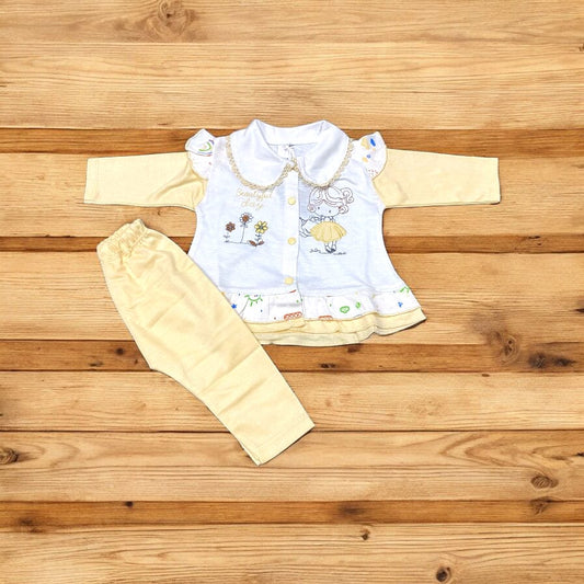 Baby Girl Frock Beautiful Day  (1 to 6 months) Yellow **