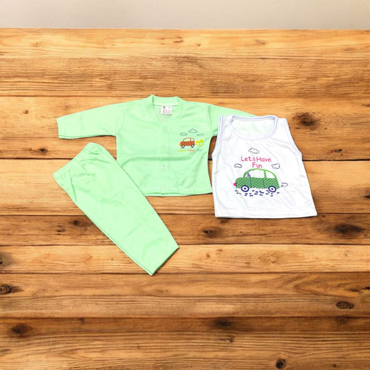 Baby Suit Lets Have Fun (1 to 6 Months) Green